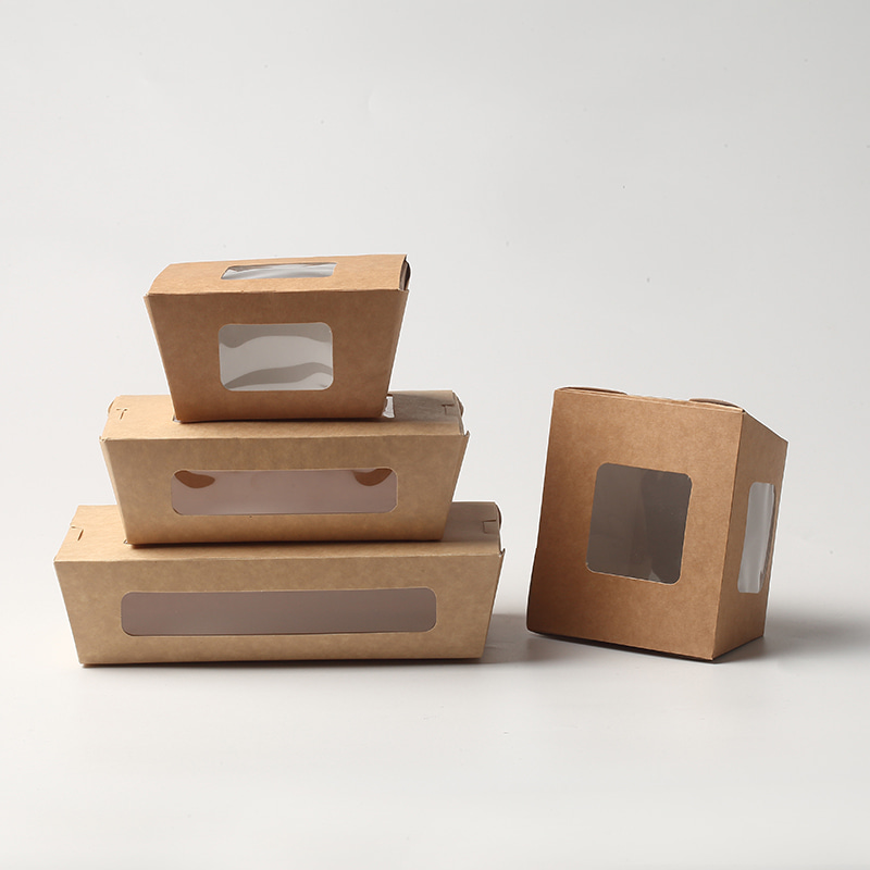 Square Kraft Salad Bowl With PP Lid